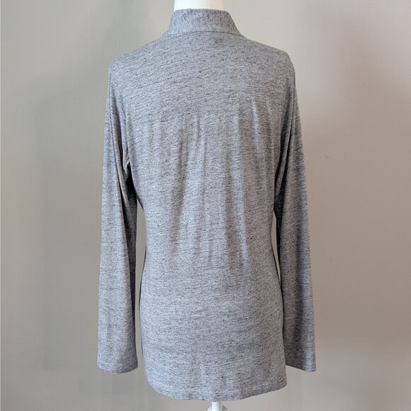 CAbi Heather Gray Deep V-Neck Soft Long Sleeve Top Size Small - Picture 4 of 8